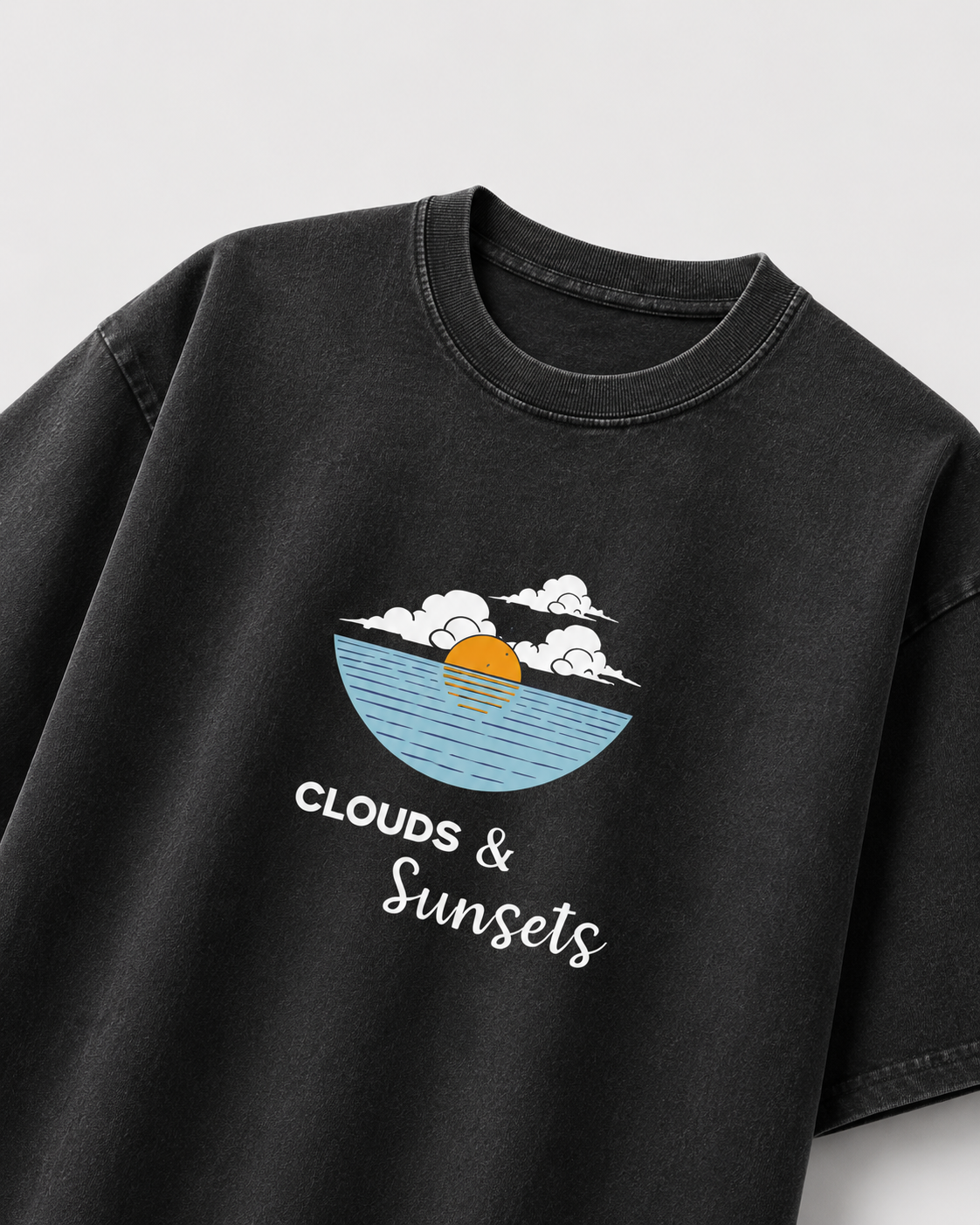 CLOUDS AND SUNSETS ACID WASH BLACK