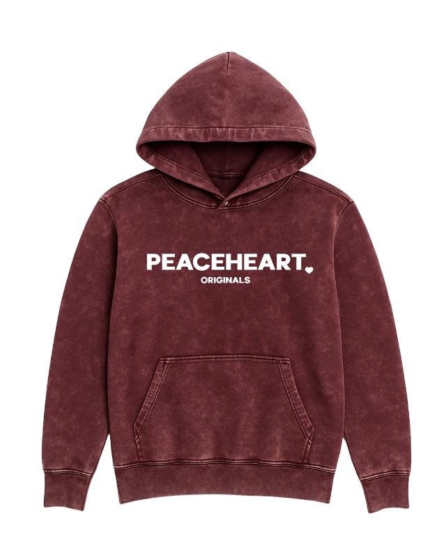 Burgundy Stone Wash Premium Unisex Hoodie