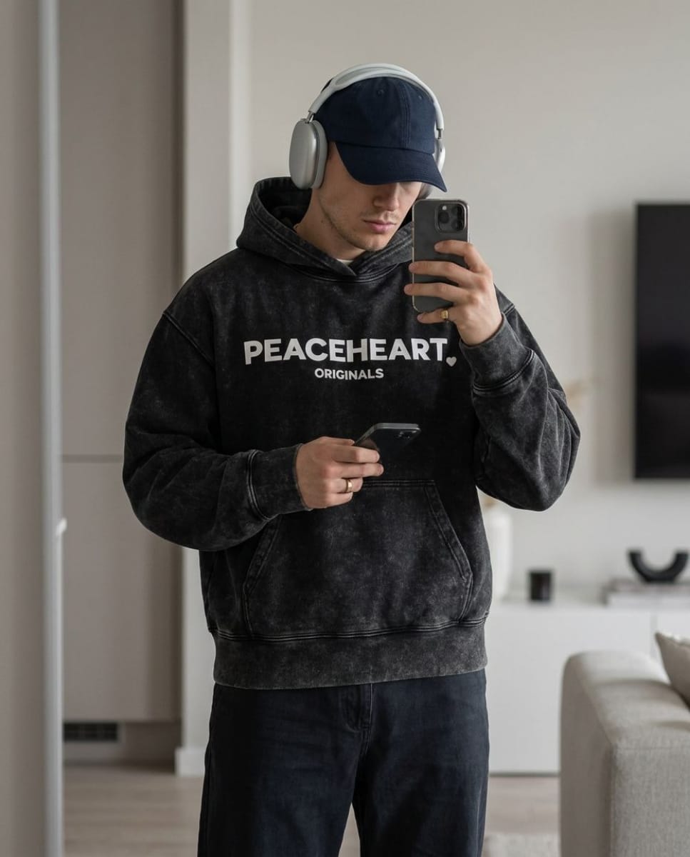 Black Stone Wash Premium Unisex Hoodie
